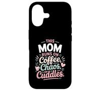 Carcasa para iPhone 17 Diseño de This Mom Runs on Coffee Chaos and Cuddles