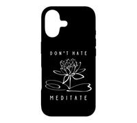 Carcasa para iPhone 17 Diseño Divertido para Instructor de Yoga con Texto en inglés Don't Hate, Meditate