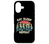 Carcasa para iPhone 17 Divertida Camiseta Eat Sleep Play Chess Repeat para un Jugador de ajedrez