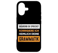 Carcasa para iPhone 17 Divertida Frase en alemán Ich corrigiere Deine Grammatik.