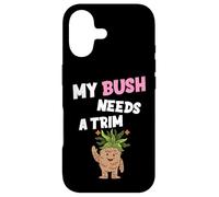 Carcasa para iPhone 17 Divertida Novedad Ofensiva grosera My Bush Needs A Trim Peinado