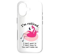 Carcasa para iPhone 17 Divertido 2026 Jubilación Flamingo Vacaciones Retirado Fiesta Mujer