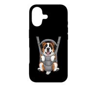 Carcasa para iPhone 17 Divertido Cachorro de San Bernardo en un portabebés. Amante de los Perros