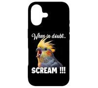 Carcasa para iPhone 17 Divertido Cockatiel T Screaming Bird Meme para propietarios