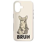 Carcasa para iPhone 17 Divertido Corgi Tocando Saxofón Meme Perro Bruh Jazz Música