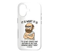 Carcasa para iPhone 17 Divertido diseño de filosofía con Cita estoica, Regalo para Hombres, Mujeres y niños