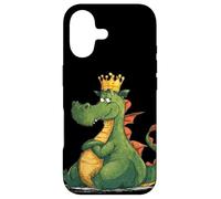Carcasa para iPhone 17 Divertido dragón Gordo con Corona para los Amantes de los Dragones de Dibujos Animados
