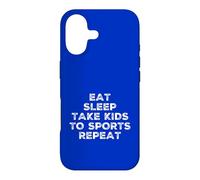 Carcasa para iPhone 17 Divertido Eat Sleep Kids Sports Repeat Mom Dad Sport Fan