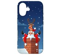 Carcasa para iPhone 17 Divertido Estuche navideño de Renos y Papá Noel para Humor