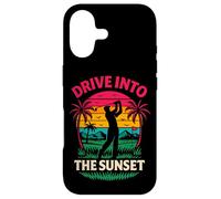 Carcasa para iPhone 17 Divertido gráfico Retro de Golf Drive Into The Sunset