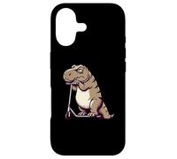Carcasa para iPhone 17 Divertido Grumpy T-Rex Dinosaurio Scooter Dibujos Animados