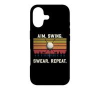Carcasa para iPhone 17 Divertido Juego de Palabras del Equipo de Golf con el Objetivo del Swing jurar Repetir Golf Retro