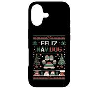 Carcasa para iPhone 17 Divertido Juego de Palabras para dueño de Perro de Navidad - Feliz Navidog Ugly Christmas
