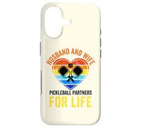 Carcasa para iPhone 17 Divertido Marido Esposa Paddle Pickleball Jugador,Socio de por Vida