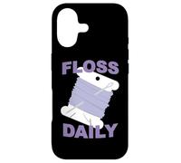 Carcasa para iPhone 17 Divertido Punto de Cruz y Hilo Dental de Bordado Diario Bobina de Hilo Dental