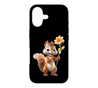 Carcasa para iPhone 17 Divertido Regalo de Animales para Amantes de Las Flores de Ardilla para Hombres, Mujeres y niños