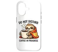 Carcasa para iPhone 17 Do Not Disturb Coffee Sloth Cute Funny Morning Mood Tees