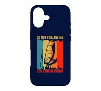 Carcasa para iPhone 17 Don't Follow Me I Do Stupid Things Retro Windsurf