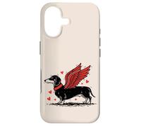Carcasa para iPhone 17 Dueño de Perro Salchicha con alas de ángel Lindo Perro Salchicha