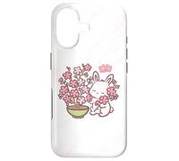 Carcasa para iPhone 17 Easter Bunny Pink Sakura Flower Cute Japanese Cherry Blossom