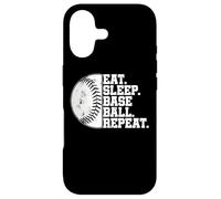 Carcasa para iPhone 17 Eat Sleep Baseball Repeat Softball Catcher Batter Baseballer