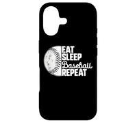 Carcasa para iPhone 17 Eat Sleep Baseball Repeat Softball Catcher Batter Baseballer