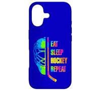 Carcasa para iPhone 17 Eat Sleep Hockey Repeat Graffiti-Style Teens Adults Hockey