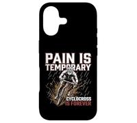Carcasa para iPhone 17 El Dolor es Temporal ciclocross Rider Gráfico