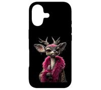 Carcasa para iPhone 17 Elegante Retrato De Ciervo Moda Animal Vino Tinto Gráfico