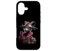 Carcasa para iPhone 17 Elegante Retrato De Ovejas Moda Granja Animal Cordero Rosa Redondo