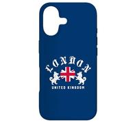 Carcasa para iPhone 17 Emblema de Perro Corgi de la Bandera británica de Londres, Estilo clásico