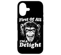 Carcasa para iPhone 17 En Primer Lugar, Soy una Delicia, Mono Vintage, Divertido chimpancé de Humor