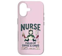 Carcasa para iPhone 17 Enfermera Vintage Impulsado por Café & Caos RN Médico