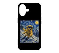 Carcasa para iPhone 17 Esquí Golden Retriever Art Skiier Perro en Ski Hill