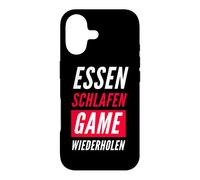 Carcasa para iPhone 17 Essen SCHLAFEN Juego WIEDERHOLEN ALEMÁN FPS Gaming Regalo Gamer