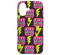 Carcasa para iPhone 17 Estética de los 90 con Estampado Stay Weird en Forma de Trueno