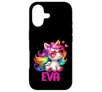 Carcasa para iPhone 17 Eva Nombre Personalizado Colorido Unicornio Mujer Ni
