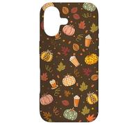 Carcasa para iPhone 17 Fall Pumpkin Spice - Autumn Coffee & Leaves Pattern