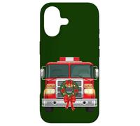Carcasa para iPhone 17 Familia de Fuentes Christmas Fire Truck Wreath Firefighter