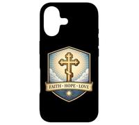 Carcasa para iPhone 17 Fe Esperanza Amor Cristiano Ortodoxo Floral Jesucristo Dios