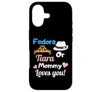 Carcasa para iPhone 17 Fedora or Tiara Mommy Loves You Gender Reveal Party Regalo