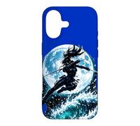 Carcasa para iPhone 17 Female Anime Ninja Warrior with Swords Under Full Moon