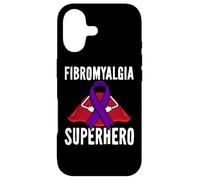 Carcasa para iPhone 17 Fibromialgia Superhero Warrior Fighter Purple Ribbon
