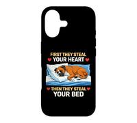 Carcasa para iPhone 17 First They Steal Your Heart Then The Bed Boxer Dog Owner Fun