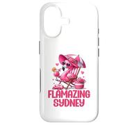 Carcasa para iPhone 17 Flamazing Sydney Pink Flamingo Tropical Beach Scene Mujer