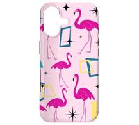 Carcasa para iPhone 17 Flamingo Midcentury Mid Century Retro Geometric Modern