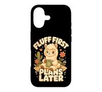Carcasa para iPhone 17 Fluff First Plans Later Humor Alpaca Fin de Semana