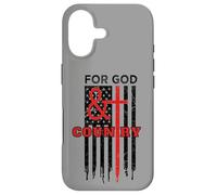 Carcasa para iPhone 17 For God & Country Christian Cross American Flag Theme Gift
