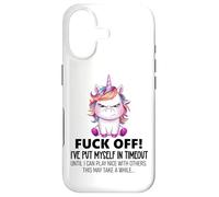Carcasa para iPhone 17 Fuck Off I've Put Myself in Timeout Sarcastic Unicorn Funny