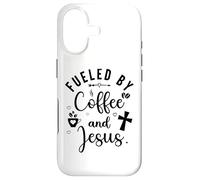 Carcasa para iPhone 17 Fueled by Coffee and Jesus Mama Runs on Coffee and Jesus Mom